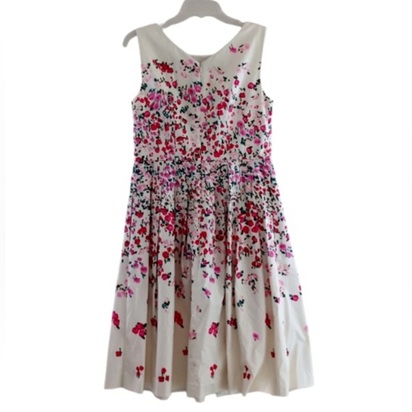 Talbots Floral Pleated Rose Garden Fit & Flare Cotton Dress, size 2 - Picture 7 of 16